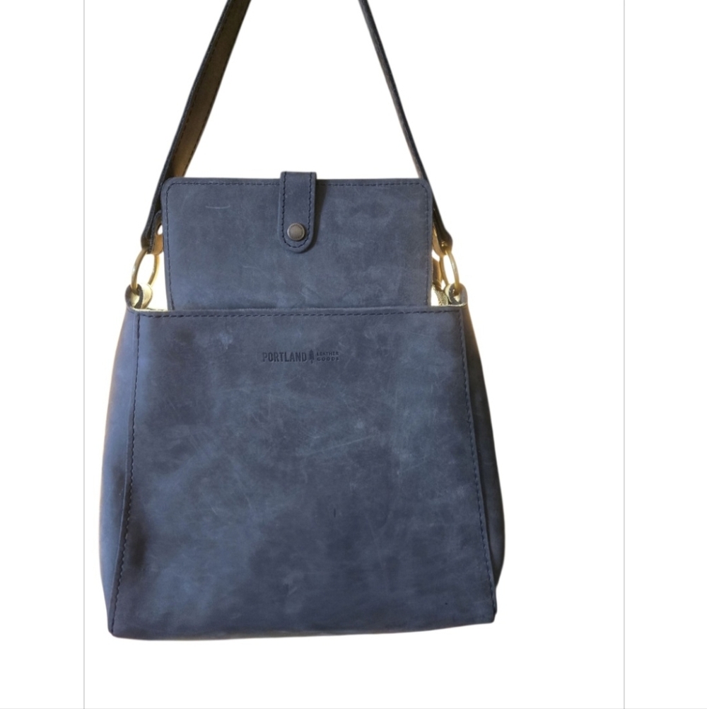 Portland Nubuck Leather Triangle Women's Bag and Wallet Set In Storm